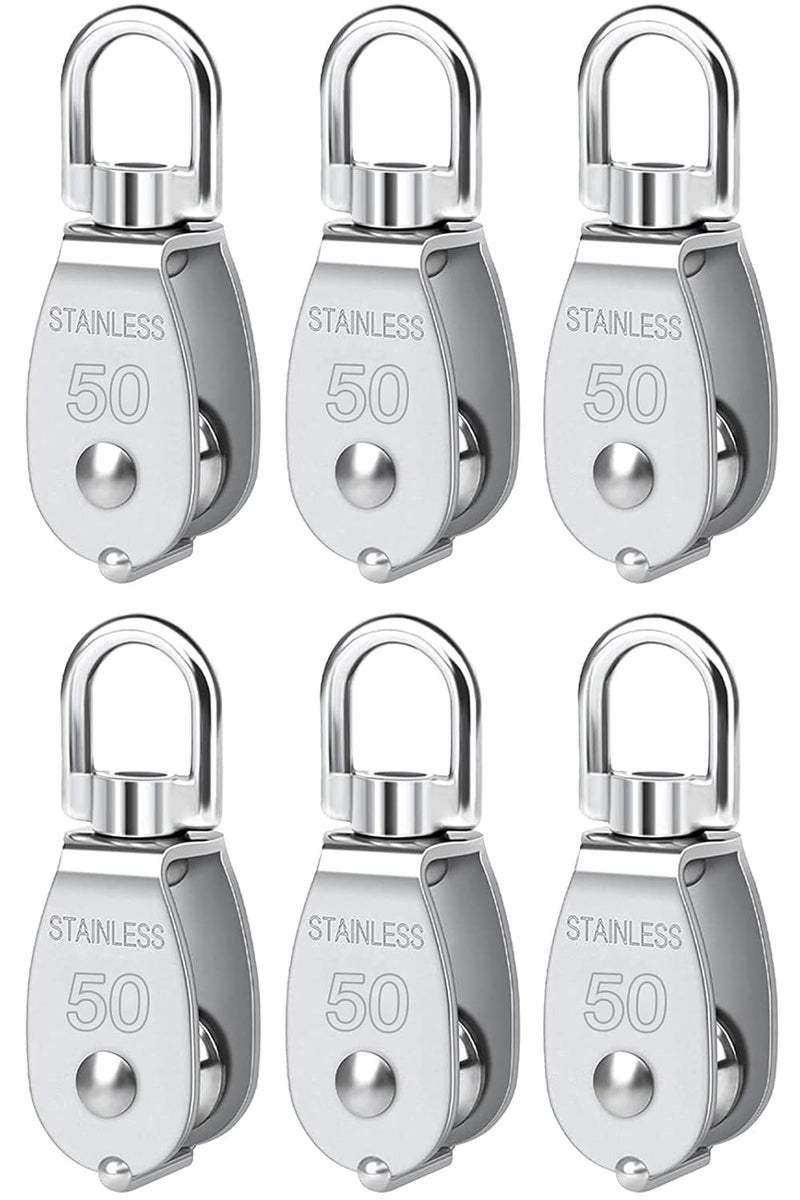 Lsqurel Cable Pulley, Can Swivel Rope Pulley 304 Stainless Steel Pulley Block Small Heavy Duty Pulley M15 M20 M25 M50 Pulley Wheel for Pulley System, Gym Equipment, Hanging, Lifting, etc - Image 1